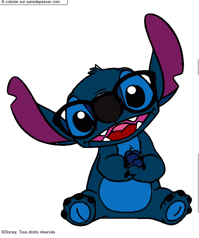 Stitch avec des lunettes par un invit&eacute;
