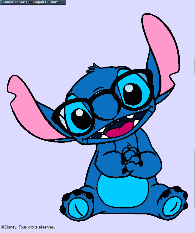 Stitch avec des lunettes par un invit&eacute;