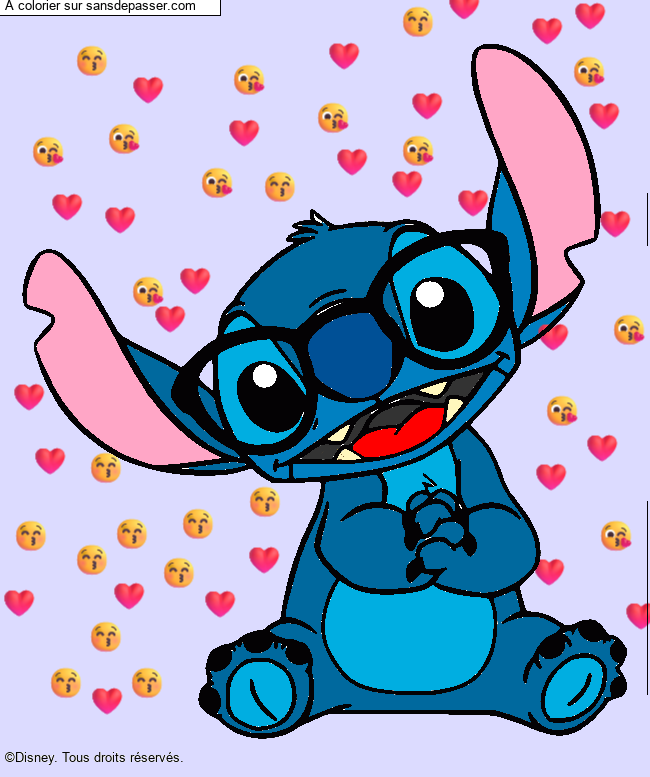 Stitch avec des lunettes par un invit&eacute;