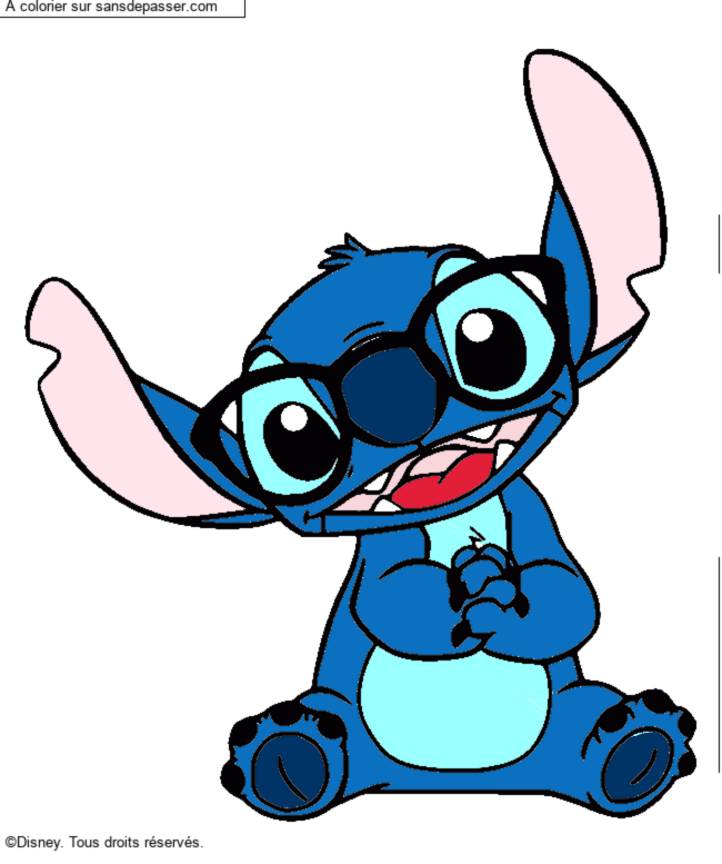 Stitch avec des lunettes par un invit&eacute;