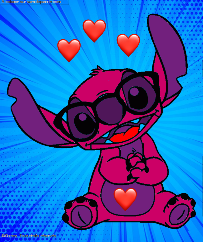 Stitch avec des lunettes par un invit&eacute;