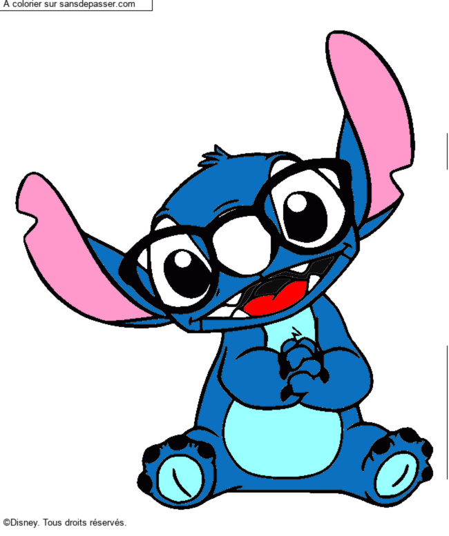 Stitch avec des lunettes par un invit&eacute;