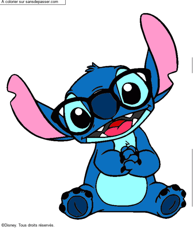 Stitch avec des lunettes par un invit&eacute;