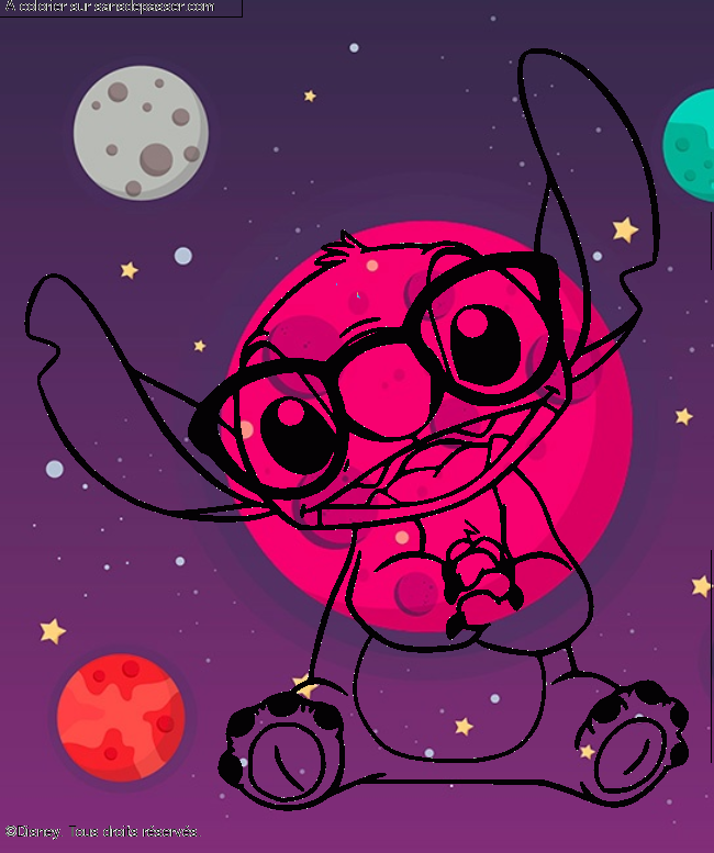 Stitch avec des lunettes par un invit&eacute;