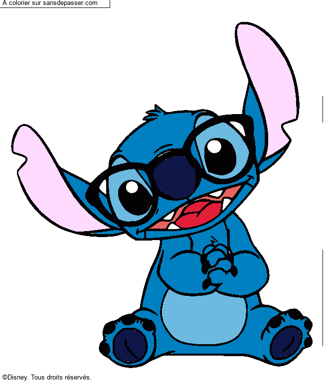 Stitch avec des lunettes par un invit&eacute;