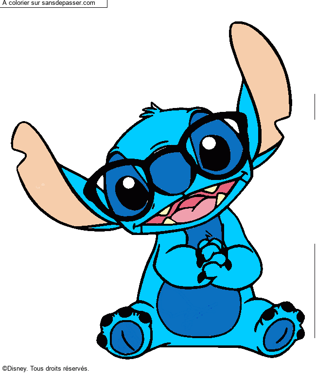 Stitch avec des lunettes par un invit&eacute;