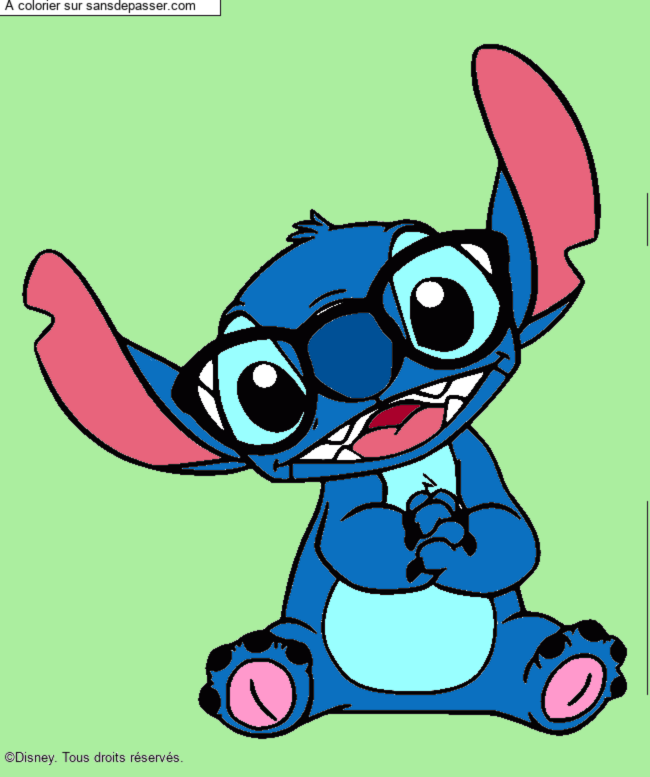 Stitch avec des lunettes par un invit&eacute;