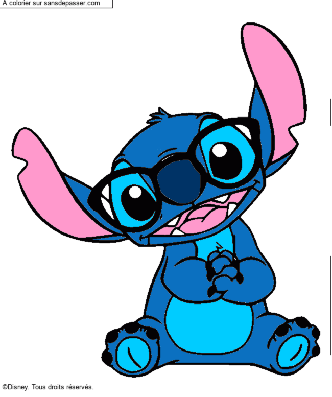 Stitch avec des lunettes par un invit&eacute;