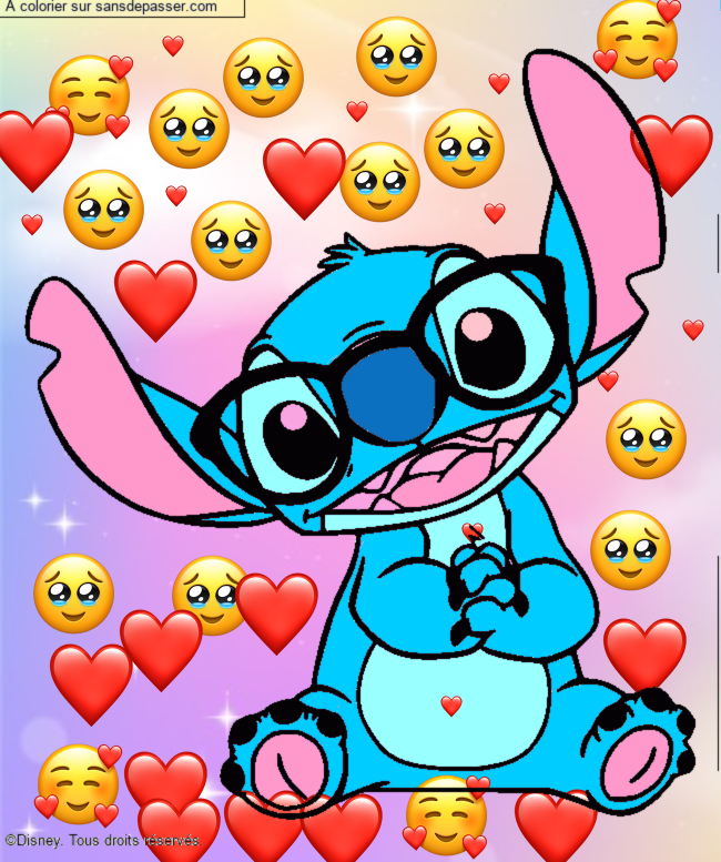 Stitch avec des lunettes par un invit&eacute;