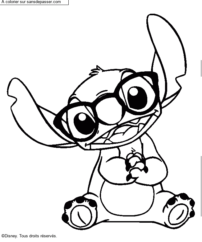 Stitch avec des lunettes par un invit&eacute;
