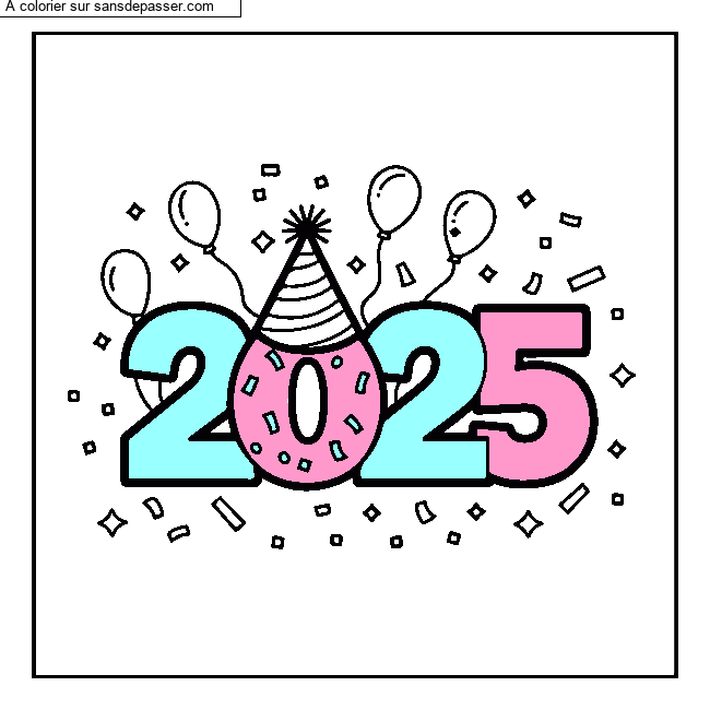 Coloriage Bonne ann&eacute;e 2025 par maxoulu