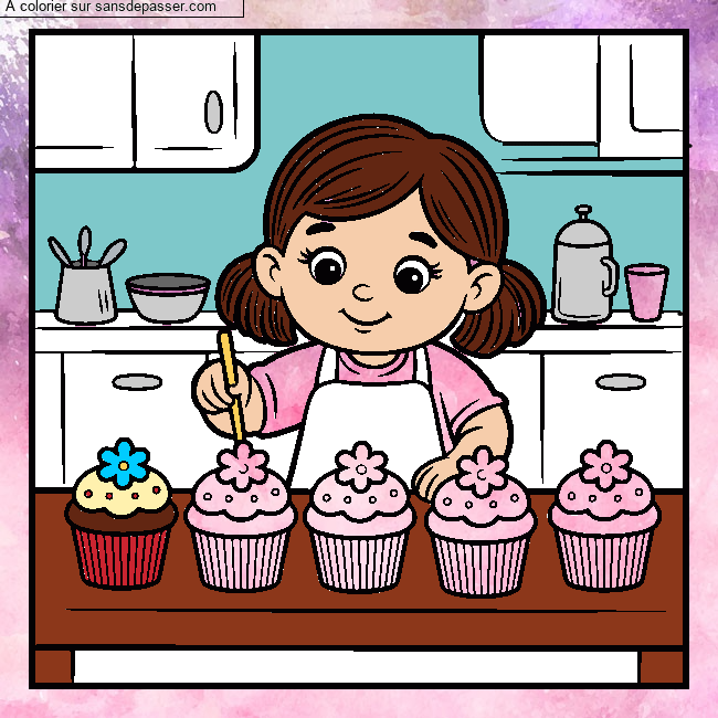 Coloriage Girly - Printemps 1 par un invit&eacute;