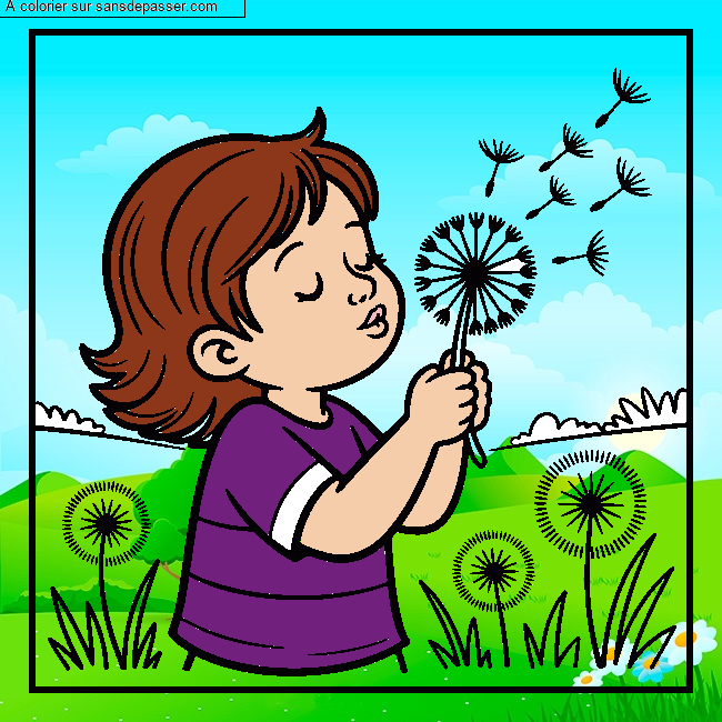 Coloriage Girly - Printemps 5 par un invit&eacute;