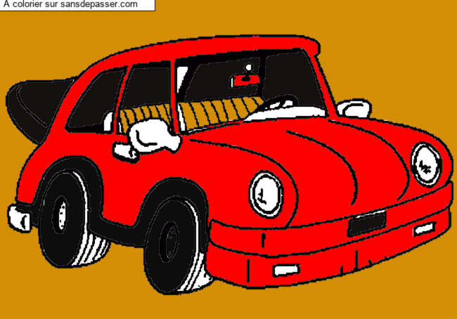 Coloriage Petite voiture par un invit&eacute;