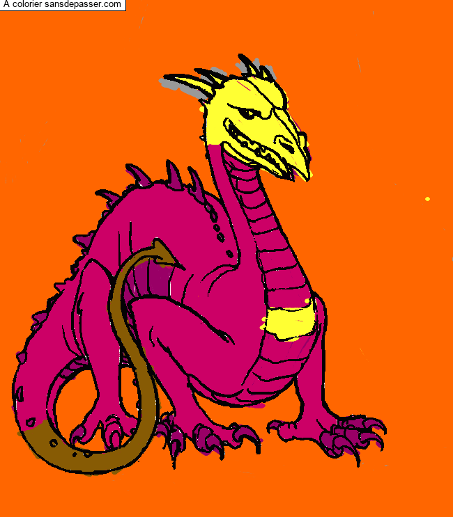 Coloriage Dragon terrifiant par un invité