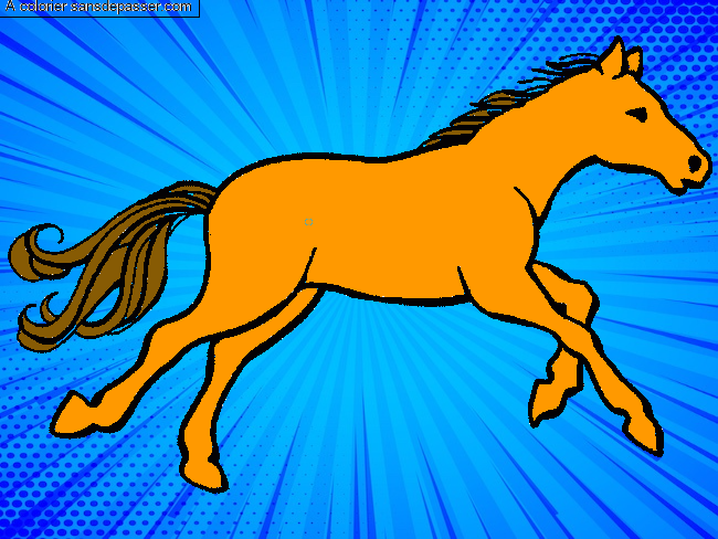 Cheval au galop par un invit&eacute;