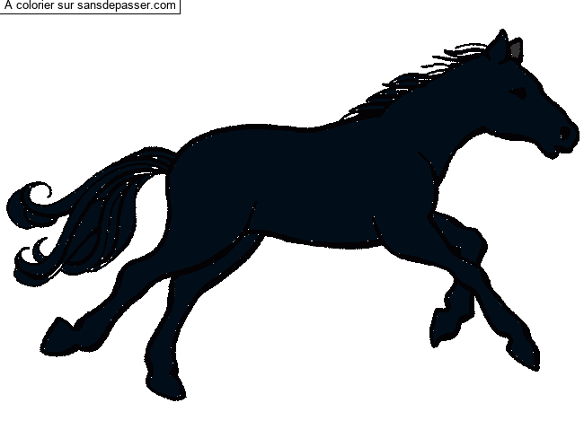 Dessin colorié : Coloriage Cheval au galop par Joanne - Sans Dépasser