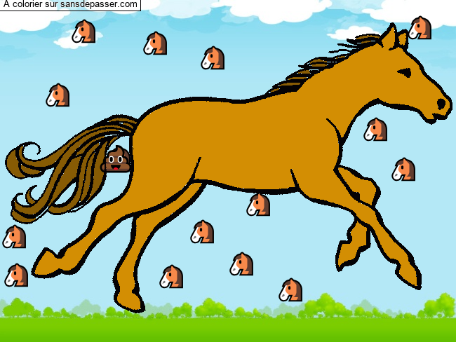 Cheval au galop par un invit&eacute;