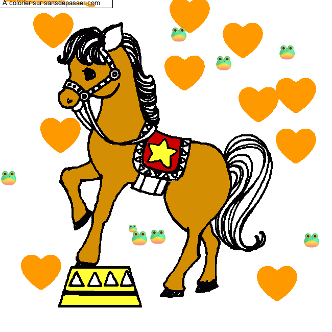 Coloriage Cheval de cirque par un invit&eacute;