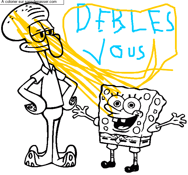 Bob l'&eacute;ponge et Carlo le calamar par cacabouda