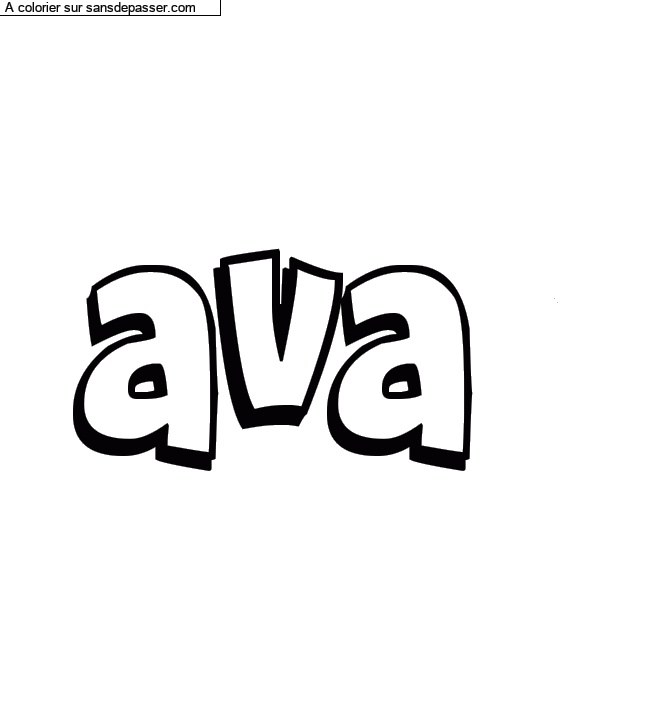Coloriage pr&eacute;nom personnalis&eacute; "ava" par un invit&eacute;