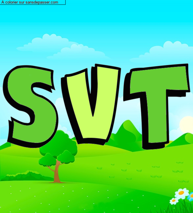 Coloriage pr&eacute;nom personnalis&eacute; "SVT" par un invit&eacute;