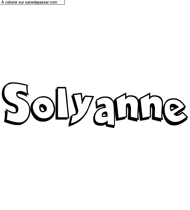 Coloriage pr&eacute;nom personnalis&eacute; "Solyanne" par un invit&eacute;