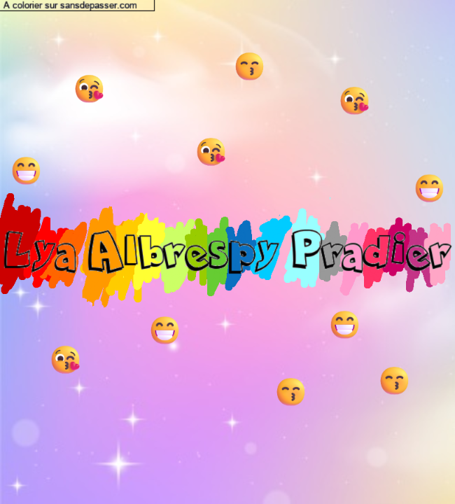 Coloriage pr&eacute;nom personnalis&eacute; "Lya Albrespy Pradier" par un invit&eacute;