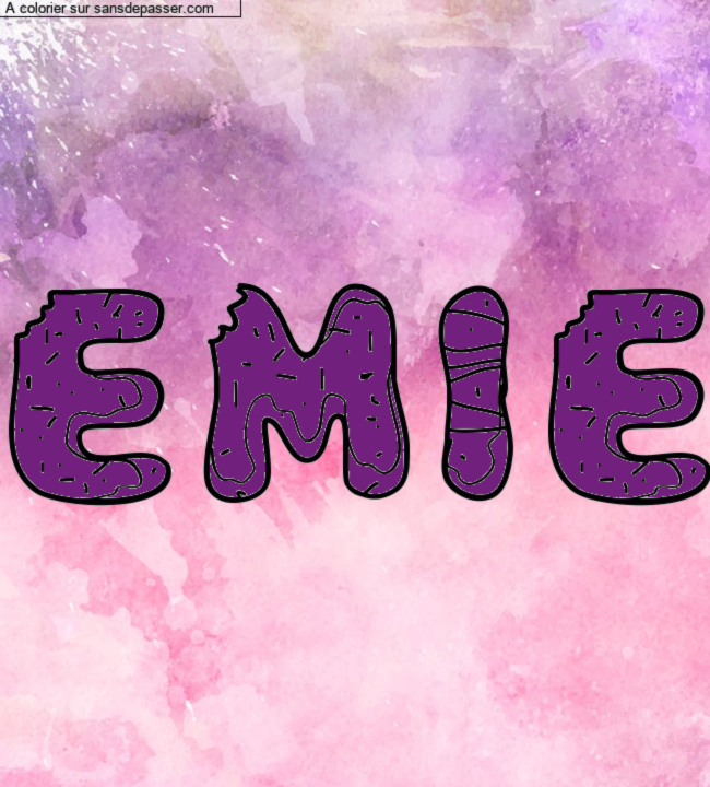 Coloriage pr&eacute;nom personnalis&eacute; "emie" par un invit&eacute;