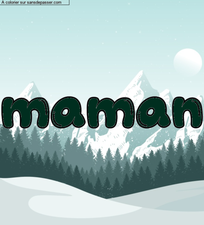 Coloriage pr&eacute;nom personnalis&eacute; "maman" par un invit&eacute;