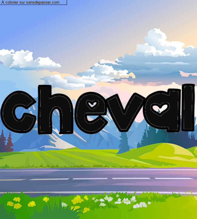 Coloriage pr&eacute;nom personnalis&eacute; "cheval" par un invit&eacute;