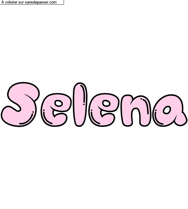 Coloriage pr&eacute;nom personnalis&eacute; "Selena" par un invit&eacute;