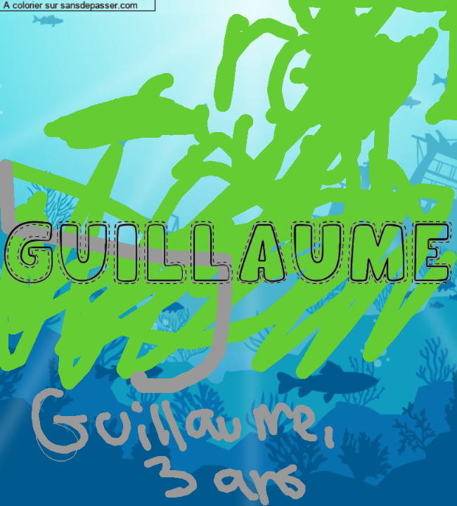 Coloriage pr&eacute;nom personnalis&eacute; "Guillaume" par un invit&eacute;