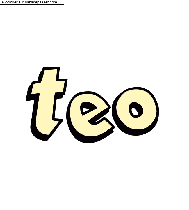 Coloriage pr&eacute;nom personnalis&eacute; "teo" par un invit&eacute;