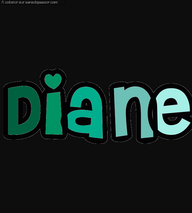 Coloriage pr&eacute;nom personnalis&eacute; "Diane" par un invit&eacute;