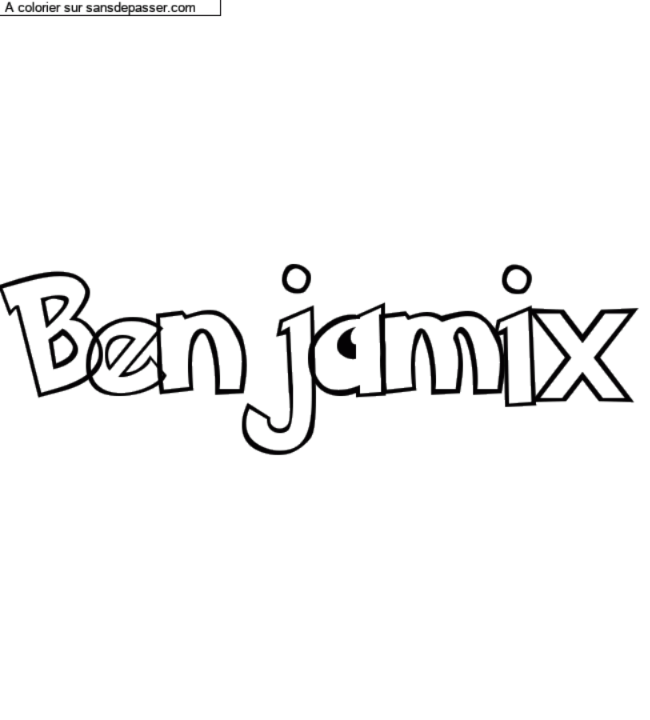 Coloriage pr&eacute;nom personnalis&eacute; "Benjamix" par un invit&eacute;