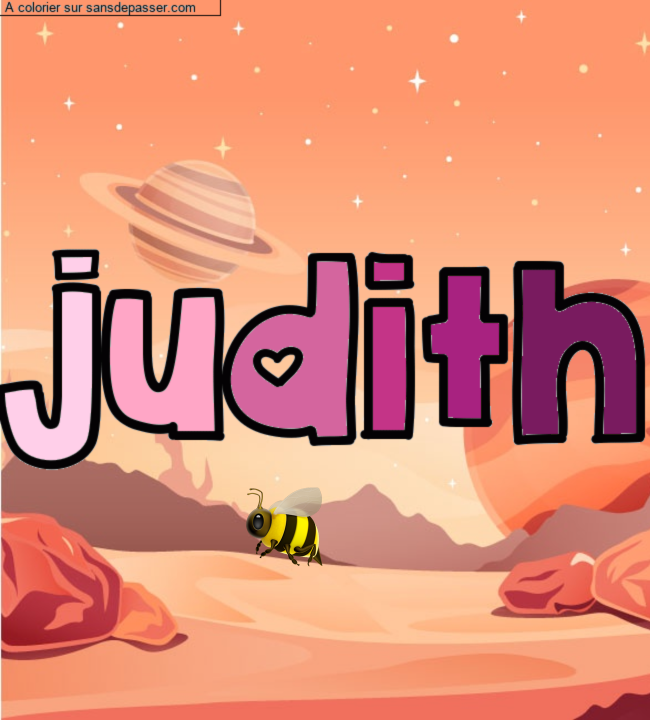 Coloriage pr&eacute;nom personnalis&eacute; "judith" par un invit&eacute;