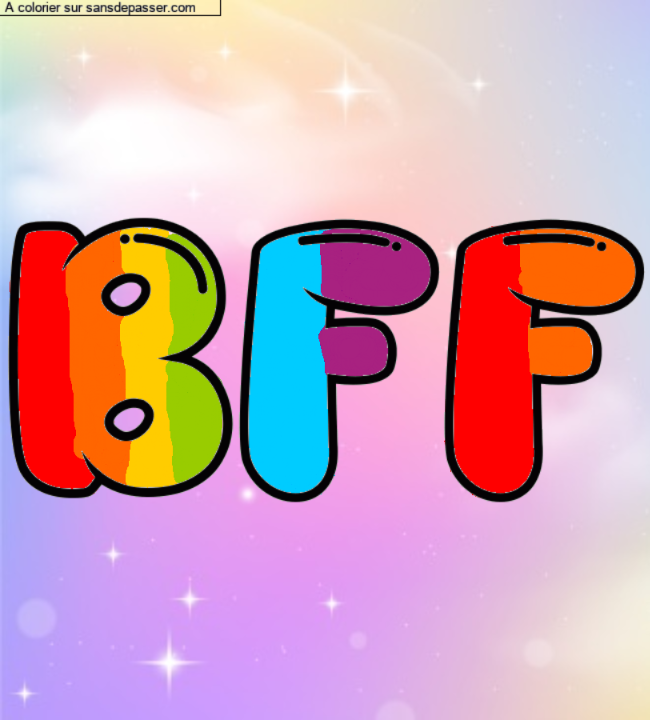 Coloriage pr&eacute;nom personnalis&eacute; "BFF" par un invit&eacute;