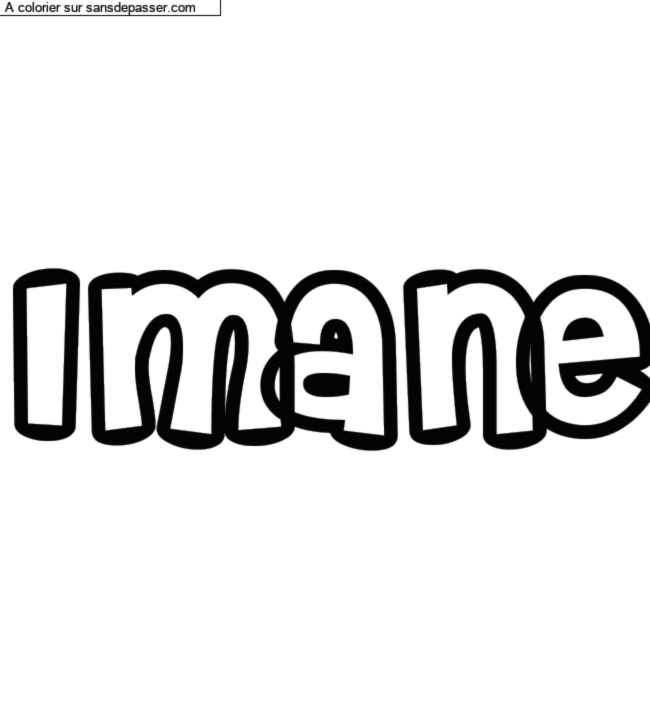 Coloriage pr&eacute;nom personnalis&eacute; "Imane" par un invit&eacute;