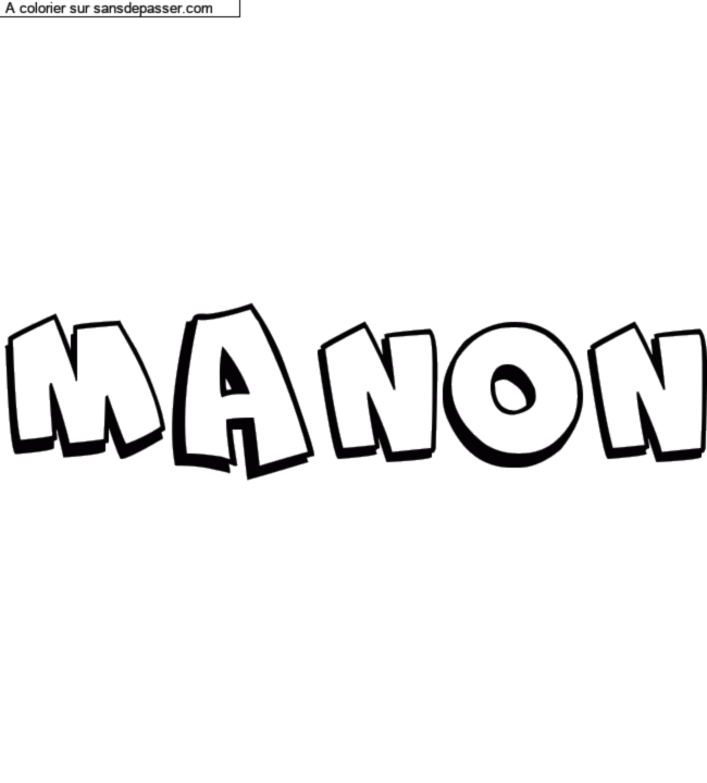 Coloriage pr&eacute;nom personnalis&eacute; "MANON" par un invit&eacute;