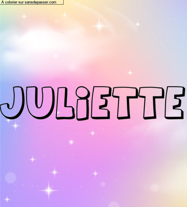Coloriage pr&eacute;nom personnalis&eacute; "JULIETTE" par un invit&eacute;