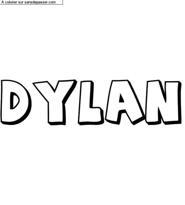 Coloriage pr&eacute;nom personnalis&eacute; "Dylan" par un invit&eacute;