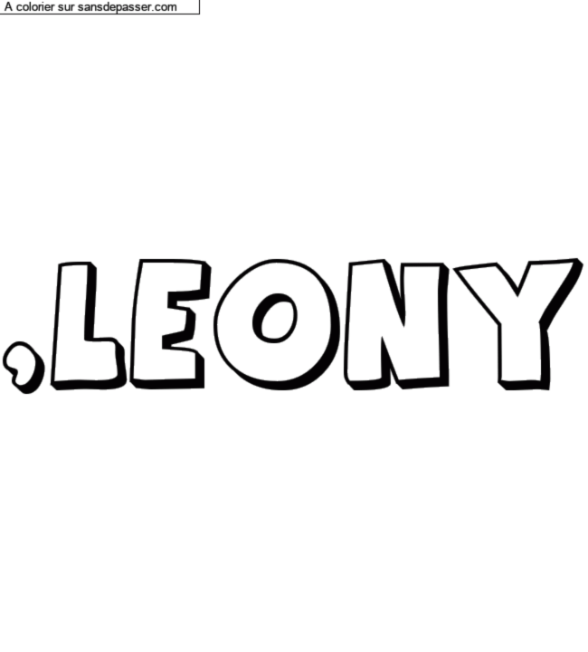 Coloriage pr&eacute;nom personnalis&eacute; ",Leony" par un invit&eacute;