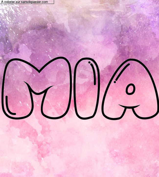 Coloriage pr&eacute;nom personnalis&eacute; "MIA" par un invit&eacute;