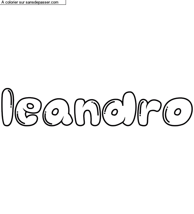 Coloriage pr&eacute;nom personnalis&eacute; "leandro" par un invit&eacute;