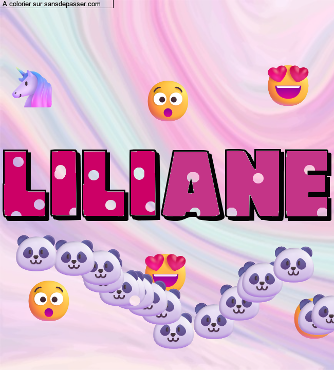 Coloriage pr&eacute;nom personnalis&eacute; "liliane" par un invit&eacute;
