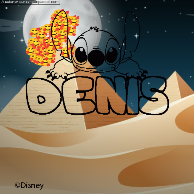 Coloriage Coloriage pr&eacute;nom DENIS - d&eacute;cor Stitch par un invit&eacute;