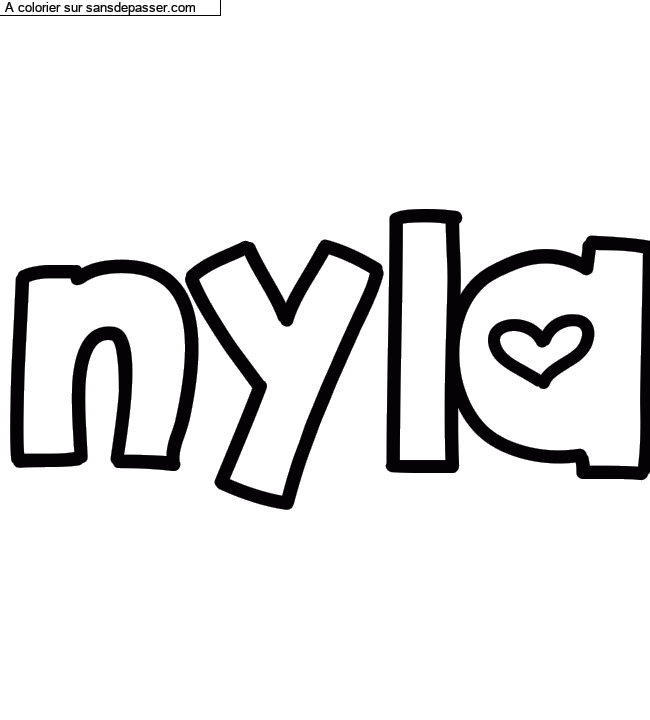 Coloriage pr&eacute;nom personnalis&eacute; "nyla" par un invit&eacute;