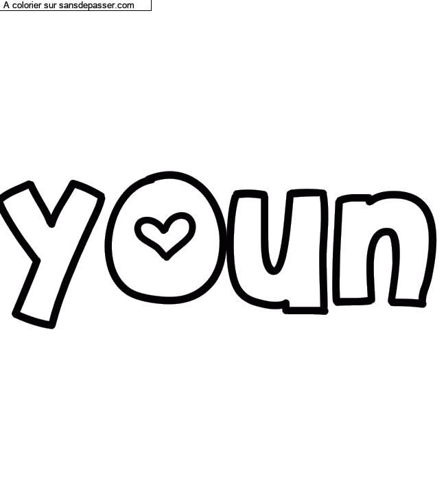 Coloriage pr&eacute;nom personnalis&eacute; "youn" par un invit&eacute;