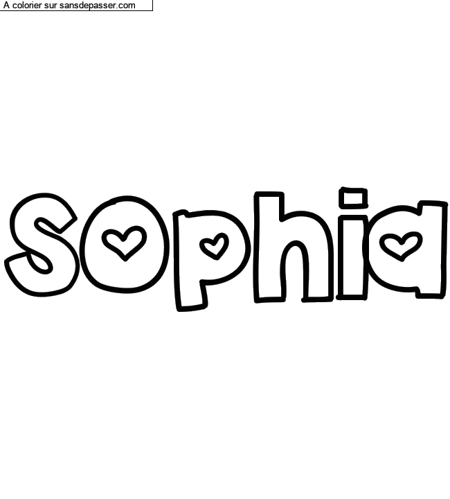 Coloriage pr&eacute;nom personnalis&eacute; "sophia" par un invit&eacute;
